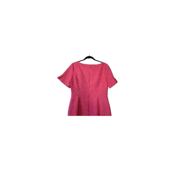 Talbots Womens 14P Petite Plus Short Sleeve Pink Jacquard Sheath Cocktail Dress - Picture 4 of 9